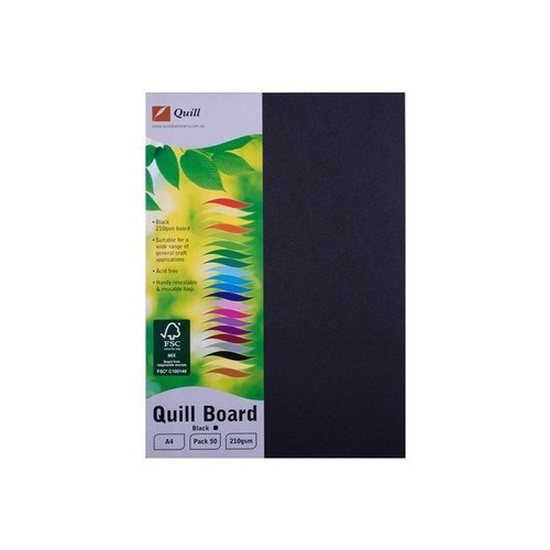 Quill A4 Multiboard A4 210gsm Black Pack of 50_2